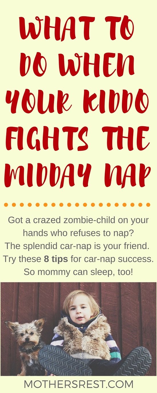 Got a crazed zombie-child on your hands who refuses to nap? The splendid car-nap is your friend. Try these 8 tips for car-nap success. So mommy can sleep, too!