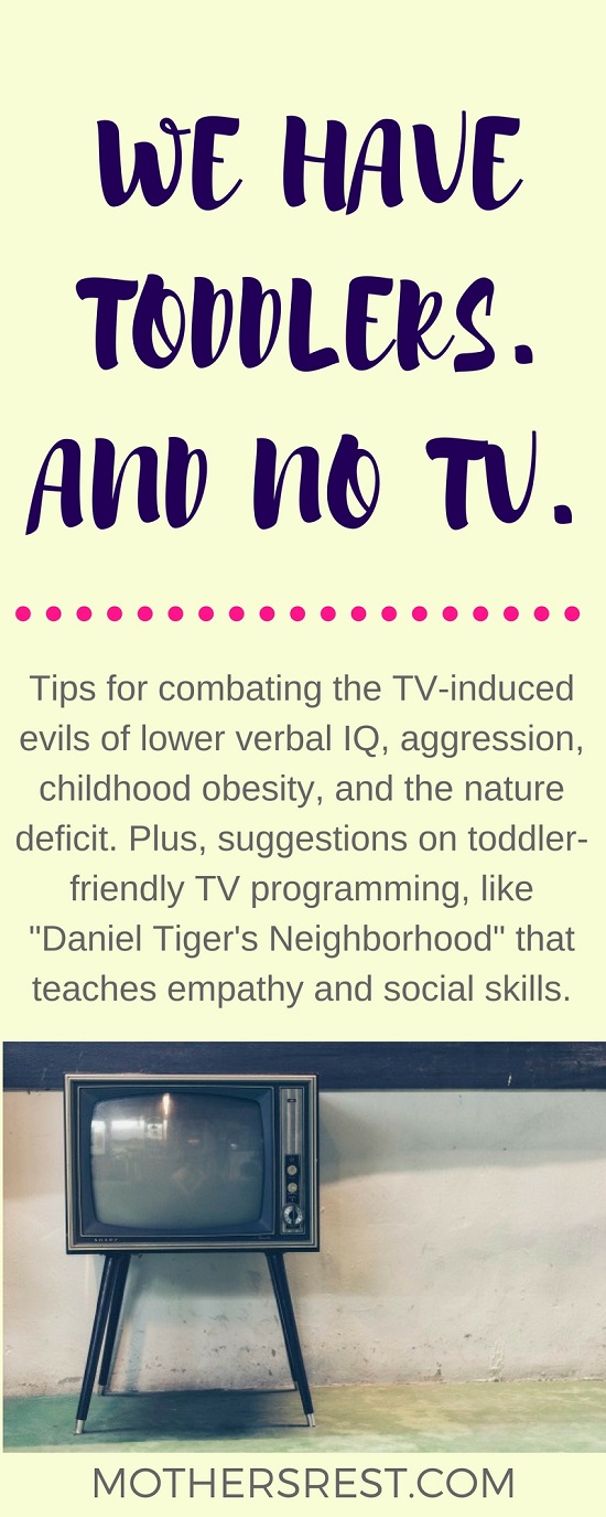 Tips for combating the TV-induced evils of lower verbal IQ, aggression, childhood obesity, and the nature deficit.