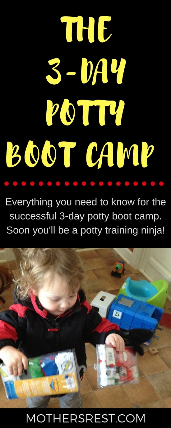 Everything you need to know for the successful 3-day potty boot camp. Like: plan lots of fun activities. Because you'll be trapped inside for 3 tedious, but oh-so-worth-it, days. Good luck, momma. Soon you'll be a potty training ninja!