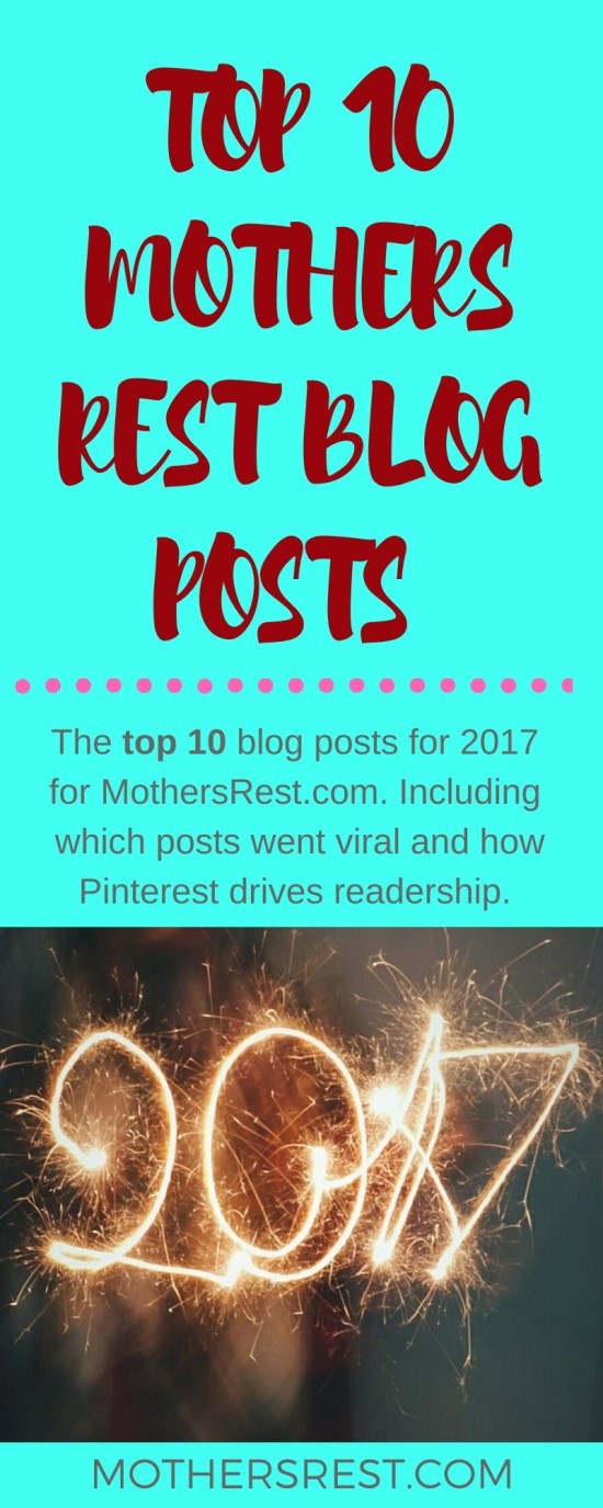 Top 10 blog posts for 2017 for MothersRest.com - including which posts went viral and how Pinterest drives readership