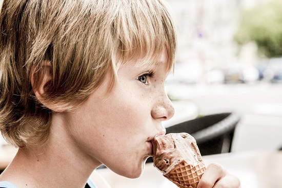 boy eating ice cream