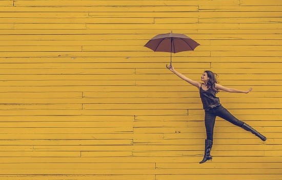 woman with umbrella